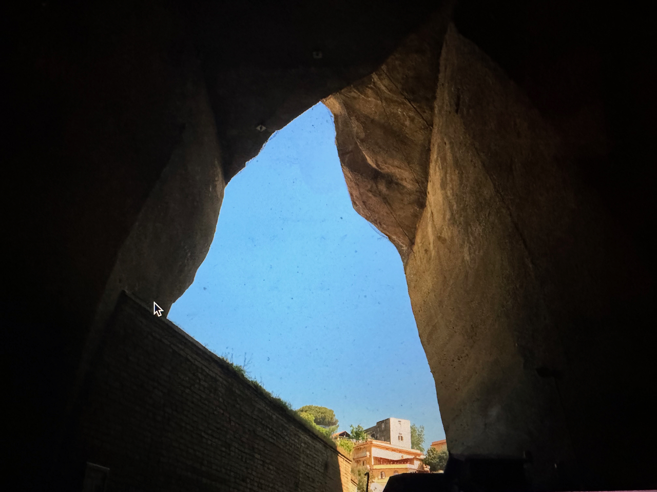 View from inside the Cimitero delle Fontanelle, Naples, Italy